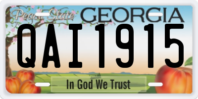 GA license plate QAI1915