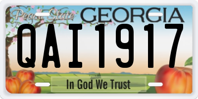GA license plate QAI1917