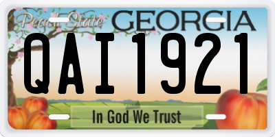 GA license plate QAI1921
