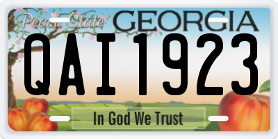 GA license plate QAI1923