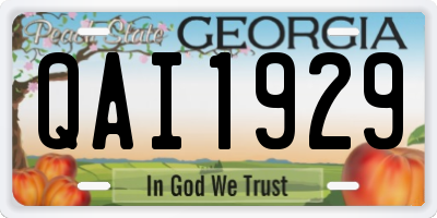 GA license plate QAI1929