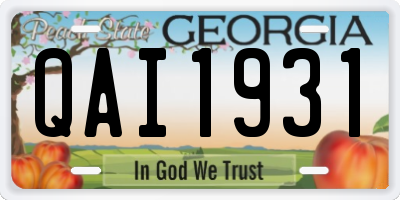 GA license plate QAI1931