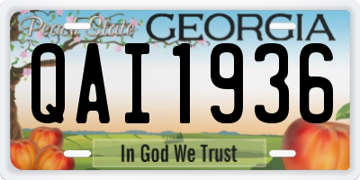 GA license plate QAI1936