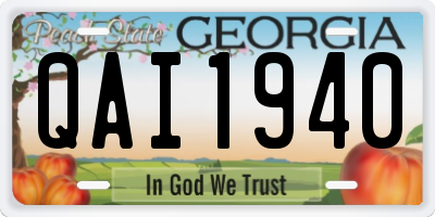 GA license plate QAI1940