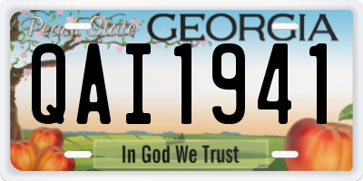 GA license plate QAI1941