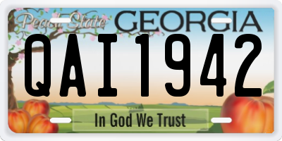 GA license plate QAI1942