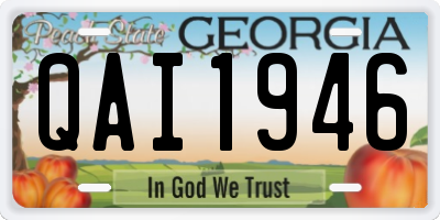 GA license plate QAI1946