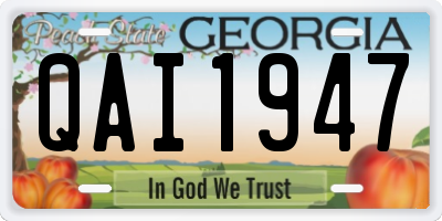 GA license plate QAI1947
