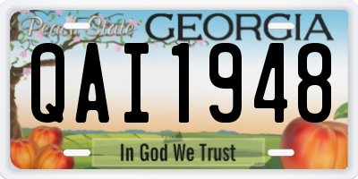 GA license plate QAI1948