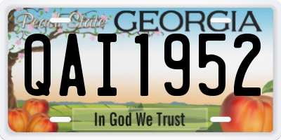 GA license plate QAI1952