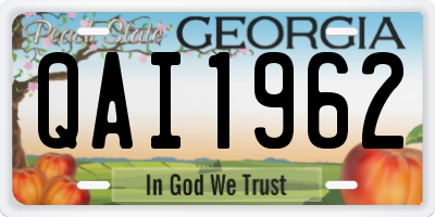 GA license plate QAI1962
