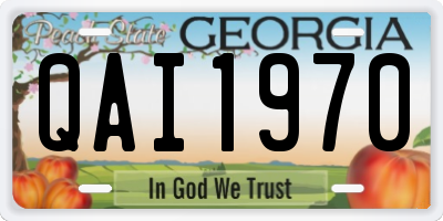 GA license plate QAI1970
