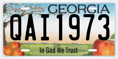 GA license plate QAI1973
