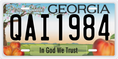 GA license plate QAI1984