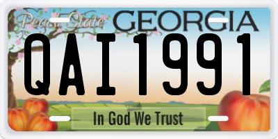 GA license plate QAI1991