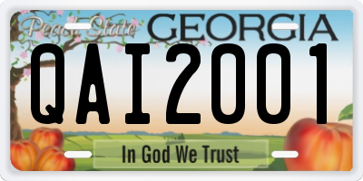 GA license plate QAI2001