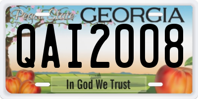 GA license plate QAI2008