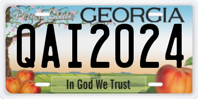 GA license plate QAI2024