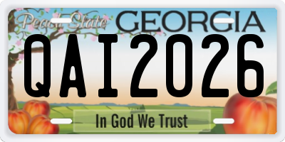 GA license plate QAI2026