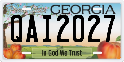 GA license plate QAI2027