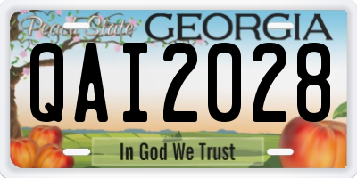 GA license plate QAI2028