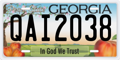 GA license plate QAI2038