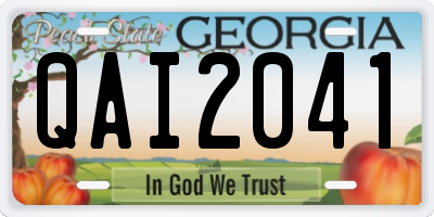 GA license plate QAI2041