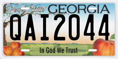GA license plate QAI2044