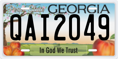 GA license plate QAI2049