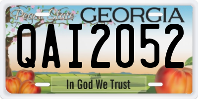 GA license plate QAI2052