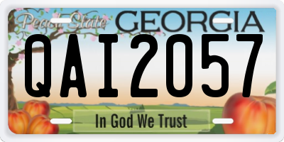 GA license plate QAI2057