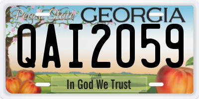 GA license plate QAI2059