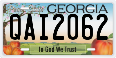 GA license plate QAI2062