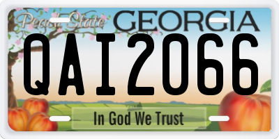 GA license plate QAI2066