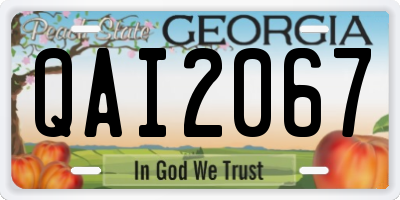 GA license plate QAI2067