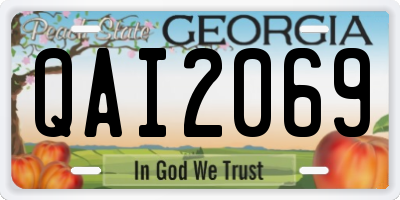 GA license plate QAI2069