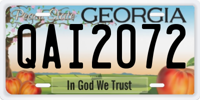 GA license plate QAI2072
