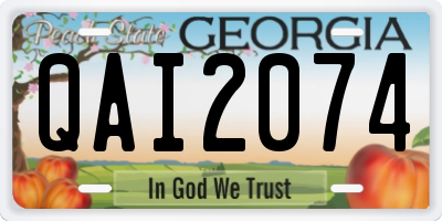 GA license plate QAI2074