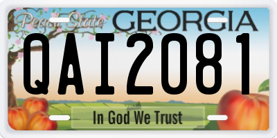 GA license plate QAI2081