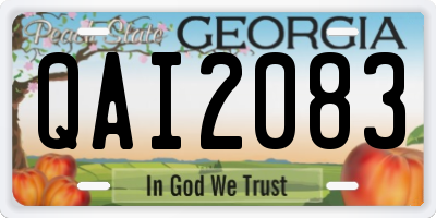 GA license plate QAI2083