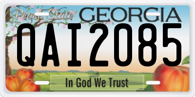 GA license plate QAI2085
