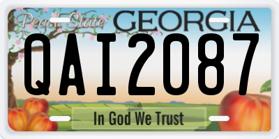 GA license plate QAI2087