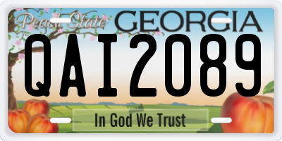 GA license plate QAI2089