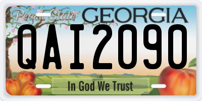 GA license plate QAI2090
