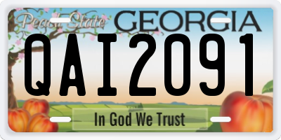 GA license plate QAI2091