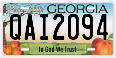 GA license plate QAI2094