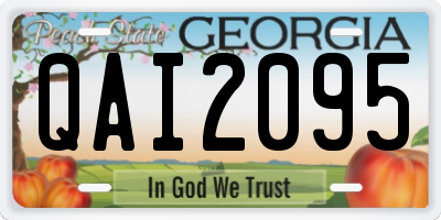 GA license plate QAI2095