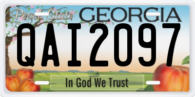 GA license plate QAI2097