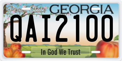 GA license plate QAI2100