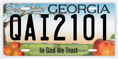 GA license plate QAI2101